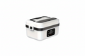White electric lunch box with digital display on a white background